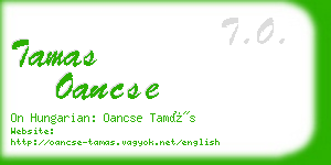 tamas oancse business card